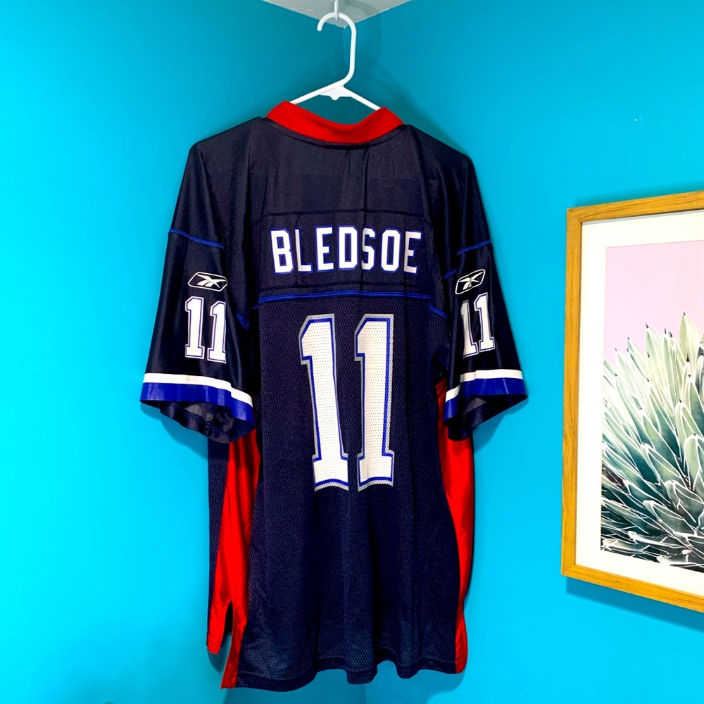 Buffalo Bills Vintage Drew Bledsoe #11 Reebok Jersey Size Large Blue NFL